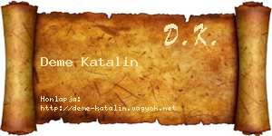 Deme Katalin névjegykártya