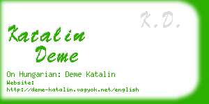 katalin deme business card